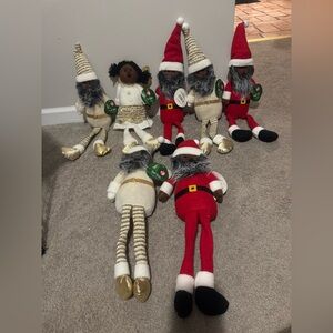 African American Santa shelf, elf sitter dolls bundle